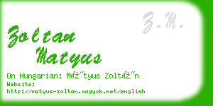 zoltan matyus business card